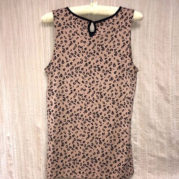 LOFT M Cheetah Print Lace Detail Sleeveless Top - Picture 2 of 10
